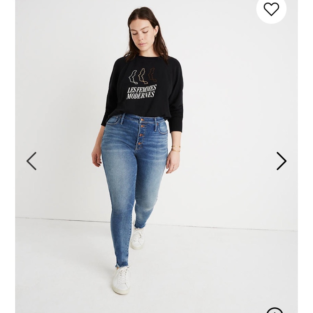 Madewell 10" high-rise skinny jeans: button-front